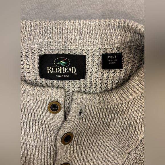 Redhead sweater knit gray buttons 2XLT men’s unisex cozy season cabin - Picture 5 of 5